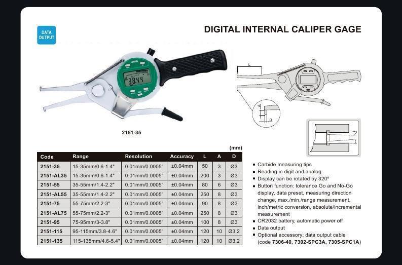 Engineering　PA　CALIPER　length　50mm)　(jaw　GAGE　INTERNAL　DIGITAL　Supplies